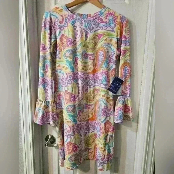 NWT Ibkul Bell Sleeve Dress - Picture 2 of 8